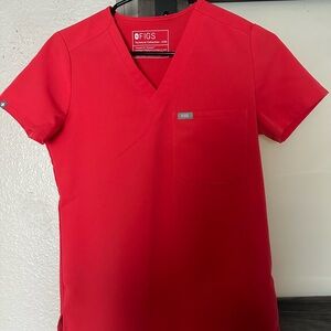 Figs neon red xxs petite